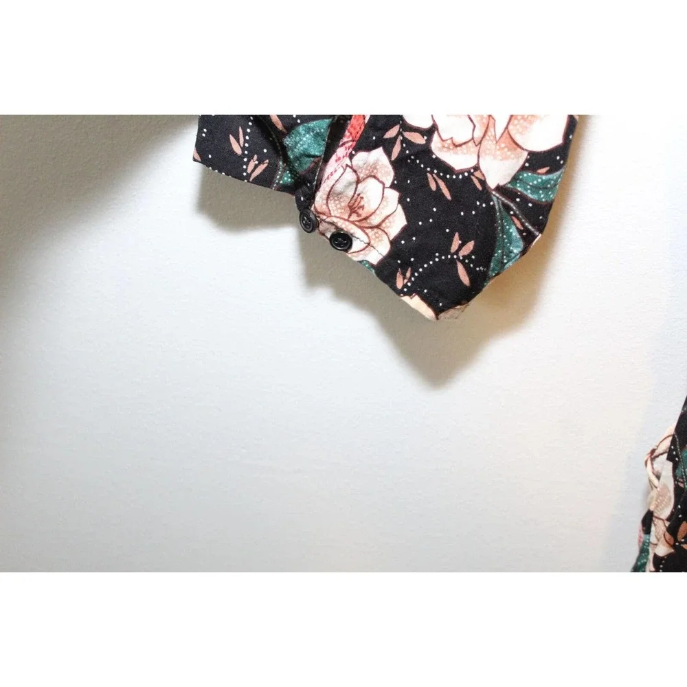 Torrid Floral Button Midi Challis Shirt Dress Black Plus Size 3 3X H14301 - Picture 13 of 16